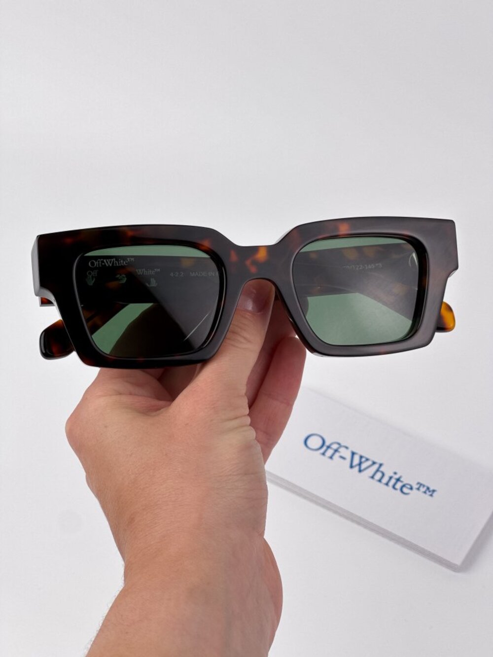 OFF-WHITE OERI008 VIRGIL 2645 HAVANA SQUARE SUNGLASSES